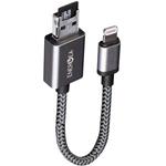 Energea Alumemo 2 In 1 Charging And Storage USB To Lightning Cable 0.17m With microSDHX 16GB