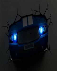 چراغ دیواری تری دی لایت اف ایکس مدل Blue Car 3D Light FX Blue Car Wall Lamp