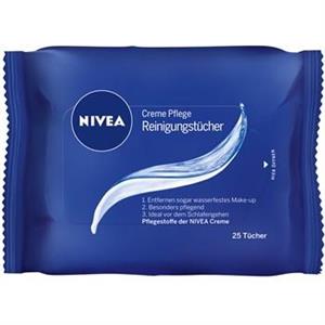 دستمال مرطوب پاک کننده آرایش کرمی نیوآ بسته 25 عددی Nivea Creme Pflege Make Up Remover Wet Wipes 25pcs