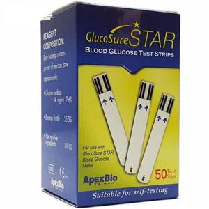 نوار تست قند خون گلوکوشور استار اپکس بیو 50 عددی GLUCOSURE STAR TEST STRIP 