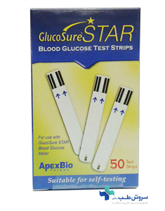 نوار تست قند خون گلوکوشور استار اپکس بیو 50 عددی GLUCOSURE STAR TEST STRIP