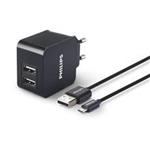 PHILIPS DLP2307U/12 Dual Port Ultra-Fast Wall Charger with 1 micro USB Cable