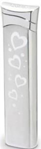 فندک  Colibri Chloe Etched Hearts & Polished Chrome Finish Lighter (LTR049004) 