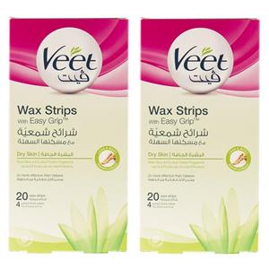 پک نوار موبر بدن ویت مخصوص پوست خشک بسته 2 عددی Veet For Dry Skin Hair Remover Strips Pack Of 2