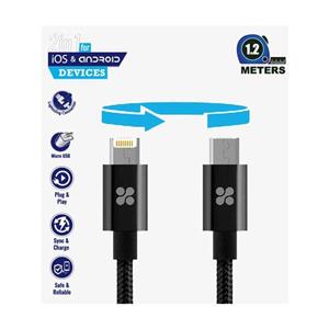 کابل میکرو USB به لایتنینگ پرومیت Promate linkMate-MUL 