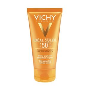 کرم ضد آفتاب +SPF 50 ویشی مناسب پوست‌های معمولی و خشک میلی‌لیتر Vichy Ideal Soleil Velvety Craem For Normal Dry Skins ml 