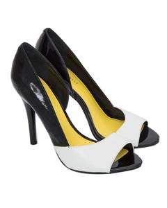 کفش پاشنه بلند زنانه سفید مشکی NINE WEST