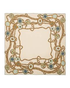 روسری ساتن زنانه کرم طلایی Miss smart