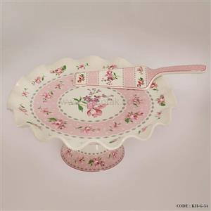 کیک خوری لبه چین دار آنجلا صورتی 