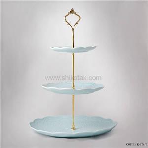 شیرینی خوری سه طبقه طرح دار انگلیش هوم آبی 