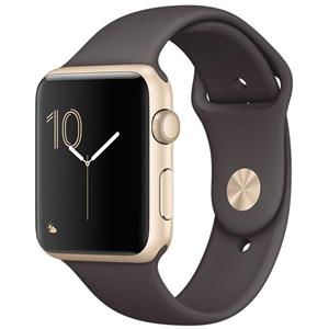 ساعت اپل سری 1 بدنه آلومینیوم گلد و بند اسپرت کاکائویی 42 میلیمتر Apple Watch Series 1 Gold Aluminum Case with Cocoa Sport Band 42mm