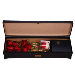 جعبه چرمی گل طبیعی میتا مدل رز قرمز Mita Red Rose Flower Box