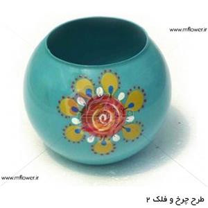 گلدان شیشه ای طرح دار سایز 5(کوچک) 