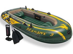 قایق بادی سی هاوک 3 نفره اینتکس مدل 68380 seahawk 3 person inflatable boat model 68380