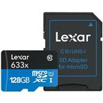 کارت حافظه‌ microSDXC لکسار مدل High-Performance کلاس 10 استاندارد UHS-I U1 سرعت 95MBps 633X همراه با آداپتور SD ظرفیت 128 گیگابایت