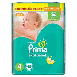 پوشک پریما 45 عددی سایز 4 Prima Baby Size 4 Diaper Pack of 45
