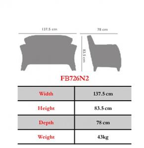 مبل دو نفره مدل FB726N2 نیلپر 