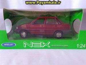 ماکت پراید بزرگ (1:24) ساخت welly قرمز متالیک