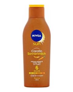 لوسیون آفتاب برنزه کننده عصاره هویج نیوا 200 میل Nivea Sun Carotene Sun Lotion SPS 6 With Carrot