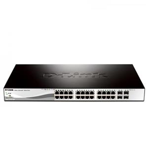 سوییچ 28 پورت گیگابیتی دی-لینک مدل DGS-1210-28 با 24 پورت UTP و 4 پورت SFP D-Link DGS-1210-28 28-Port Gigabit WebSmart Switch with 24 UTP and 4 SFP Ports  