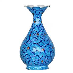 گلدان مسی میناکاری شده سی دا طرح اسلیمی کد MI03005