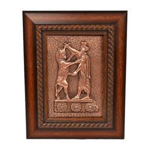 تابلو حکاکی روی مس کهن چرم طرح هخامنشی مدل T19 Kohan Charm Hakhamaneshi T19 Copper Tableau