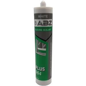 چسب درزگیر سیلیکونی ای بی زد مدل Plus 964 White حجم 300 میلی لیتر ABZ Plus 964 White Clear Silicon Sealing Adhesive 300 ml