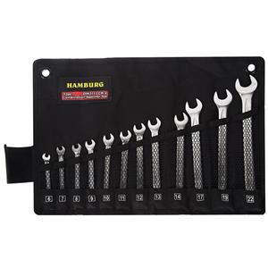 مجموعه 12 عددی آچار یک سر تخت یک سر رینگی هامبورگ مدل H9112 Hamburg H9112 Combination Wrench 12 PCS