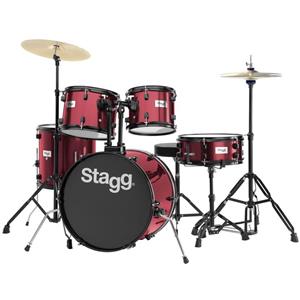 درام ست استگ مدل TIM120B WR همراه با پایه Stagg Set Drums 