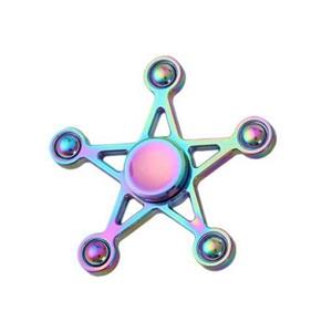 اسپینر 5 پره ای ستاره رنگین کمانی Fidget Spinner Metal Rainbow 5 Point Star