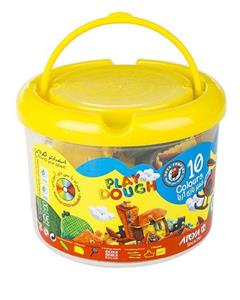 خمیربازی سطلی 10 رنگ آریا مدل 1068 Arya Play Dough 10 Colours No.1068