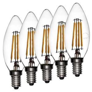 لامپ ال ای دی فیلامنتی 4 وات دیلایت مدل 00186x5 پایه E14 بسته 5 عددی Delight 00186x5-4W Filament LED Lamp E14 5 PCS