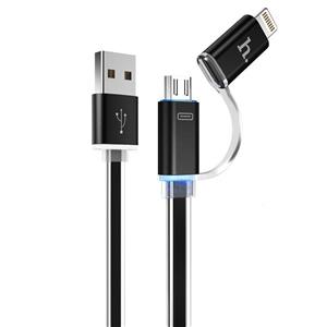 کابل تبدیل USB به لایتنینگ و MicroUSB هوکو مدل UPL08 Two In One به طول 1.2 متر Hoco UPL08 Two In One USB To Lightning And MicroUSB Cable 1.2m