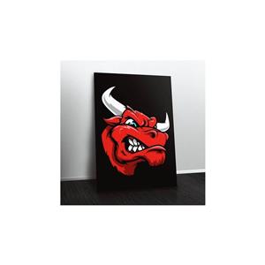  تابلوی ونسونی طرح Angry Red Bull Head سایز 30 × 40 Wensoni Angry Red Bull Head Chassis 30 x 40