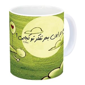 ماگ رنگی زیزیپ مدل شعر و گراف 137GM