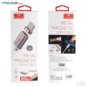 کابل تبدیل USB به USB C مغناطیسی Earldom مدل ET-MC04 به طول 1 متر Earldom ET-MC04 USB To USB C Magnetic Cable 1m