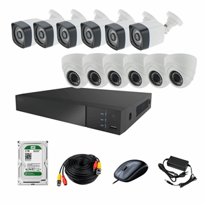 سیستم امنیتی ای اچ دی فوتون کاربری مسکونی فروشگاهی 12 دوربین AHD Photon Retail Commercial And Residential Surveillance 12 Camera Network Video Recorder