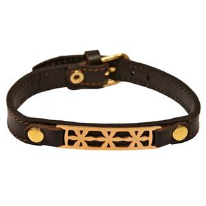 دستبند چرمی کهن چرم مدل BR56-7 طرح گل Kohan Charm BR56-7 Flower Leather Bracelet