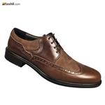 کفش مردانه مجلسی چرم قهوه ای مدل پرند 101A