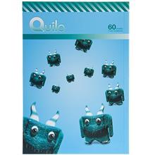 دفتر 60 برگ Quilo طرح هیولای شاخ‌دار بامزه جلد شومیز Quilo Cute Horned Monster Design Soft Cover 60 Sheets Notebook