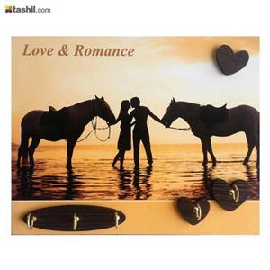 تابلو جاکلیدی دیواری طرح لاو LOVE اسب ها  25*20
