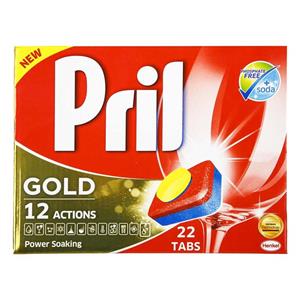 قرص ماشین ظرفشویی پریل  مدل Gold بسته 22 عددی Pril Gold Dishwasher Tablets Pack Of 22