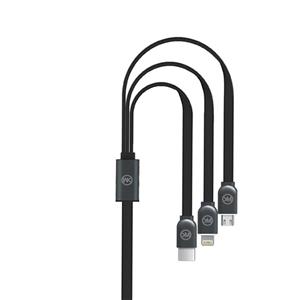 کابل تبدیل USB به microUSB و لایتنینگ و USB-C دابلیو کی مدل Platinum به طول 1 متر WK Platinum USB To microUSB And Lightning And USB-C Cable 1m