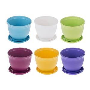 گلدان پلاستیکی شهر آذین مدل 3017 بسته 6 عددی Shahrazin 3017 Pelastik Plant Pot Pack Of  6