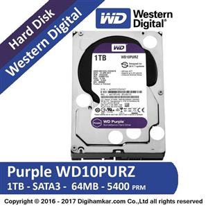 هارددیسک اینترنال وسترن دیجیتال سری Purple مدل WD10PURZ ظرفیت 1 ترابایت Western Digital Internal Hard Disk 1TB 