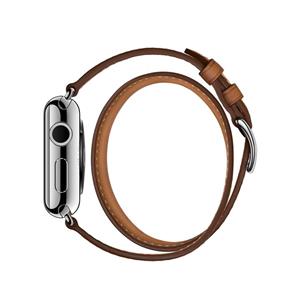 ساعت هوشمند اپل واچ هرمس سری 2  مدل Stainless Steel Case with Fauve Barenia Leather Double Buckle Cuff Apple Watch Hermes Series 2 38mm Stainless Steel Case with Fauve Barenia Leather Double Buckle Cuff