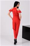 لباس یکسره زنانه قرمز روشن چین دار   Vavin -23611
