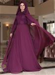 لباس مجلسی سایز بزرگ زنانه بنفش انجل   Saliha 296186