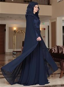 لباس مجلسی سایز بزرگ زنانه سورمه ای انجل   Saliha 296187