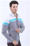 پیراهن مردانه فیروزه ای – سورمه ای – سفید طرح دار   Vavin -34050